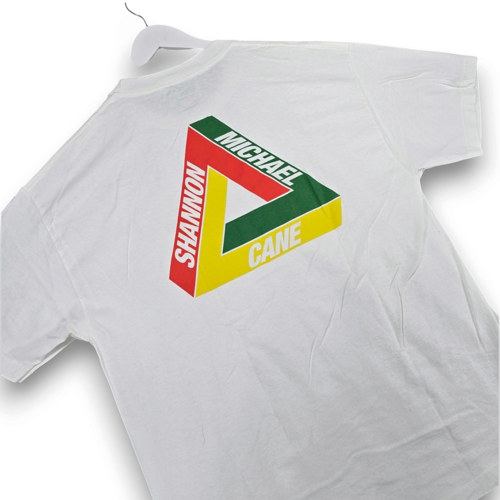 Palace Shannon Michael Cane T Shirt Mens XL White Cotton Tri-Ferg 1974-2017 Tee
